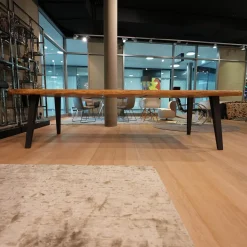 ASCO Esstische|Tisch Nightingale Platte Eiche Massiv Gebürstet Und Geölt Gestell Metallfüße Aus Stahl