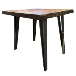 ASCO Esstische|Tisch Nightingale Räuchereiche Massiv Gebürstet Schwarz Braun Geölt Mit Baumkante Flachstahlgestell