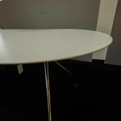 Wilkhahn Esstische|Tisch Occo 222 90 HPL Vollkern Weiß Gestell Glanzverchromt