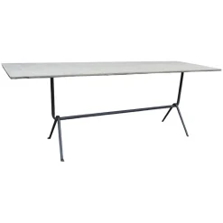 Magis Gartentische|Tisch Officina Italienischer Schiefer Geflammt Gestell Schmiedeisen Lackiert Sowie Rostschutzbehandelt