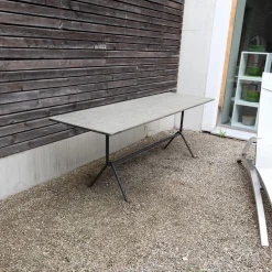 Magis Gartentische|Tisch Officina Italienischer Schiefer Geflammt Gestell Schmiedeisen Lackiert Sowie Rostschutzbehandelt