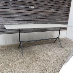 Magis Gartentische|Tisch Officina Italienischer Schiefer Geflammt Gestell Schmiedeisen Lackiert Sowie Rostschutzbehandelt