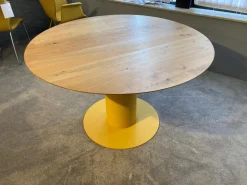 Bert Plantagie Esstische|Tisch Oval Platte Eiche Eiche Astig Geölt Gestell Metall Lack RAL 1032 Broom Yellow Gelb