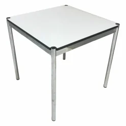 USM Haller Schreibtische & Sekretäre|Tisch Quadratisch 75x75 Platte Kunstharz Perlgrau Gestell Verchromt 75x75