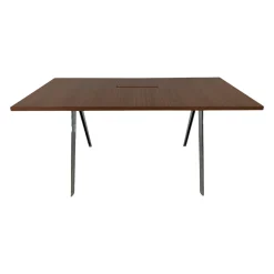 Brunner Schreibtische & Sekretäre|Tisch Ray Table Flex 9811/0 Platte Furnier Amerikanischer Nussbaum Gestell Aluminium Poliert