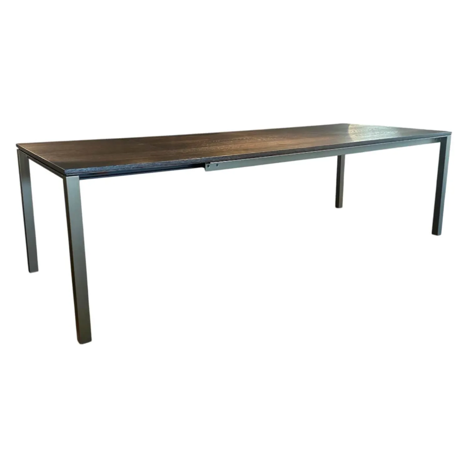 Janua Esstische|Tisch S600 Platte Eiche Geräuchert Anthrazit Geölt Gebürstet Gestell Metall Stahllasur Bronze
