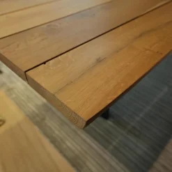 Riva1920 Esstische|Tisch Sky Natura Holz Briccola Gewachst Wangengestell Eisen In Rautenform Irondust Schwarz