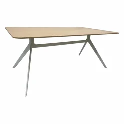 Renz Schreibtische & Sekretäre|Esstische|Tisch Star Eiche Gebeizt Hell Gestell Weiß