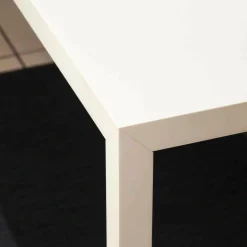 MDF Italia Esstische|Tisch Tense Stahl 35mm mit Mineralsteinverkleidung Homogen Weiß S005