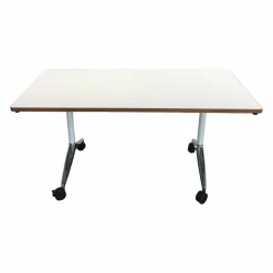 Wilkhahn Schreibtische & Sekretäre|Tisch Timetable Schichtstoff Softmatt Weiß Standrohr Glanzverchromt