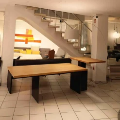 Zoom by Mobimex Esstische|Tisch Tix eMotion Platte Ulme Massiv Naturart Mit Höhenverstellbarem Ansatztisch