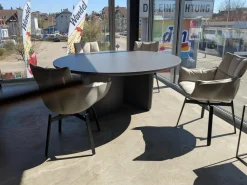 B&B Italia Esstische|Tisch Tobi-Ishi MDF Stahlgrau Lack Satiniert