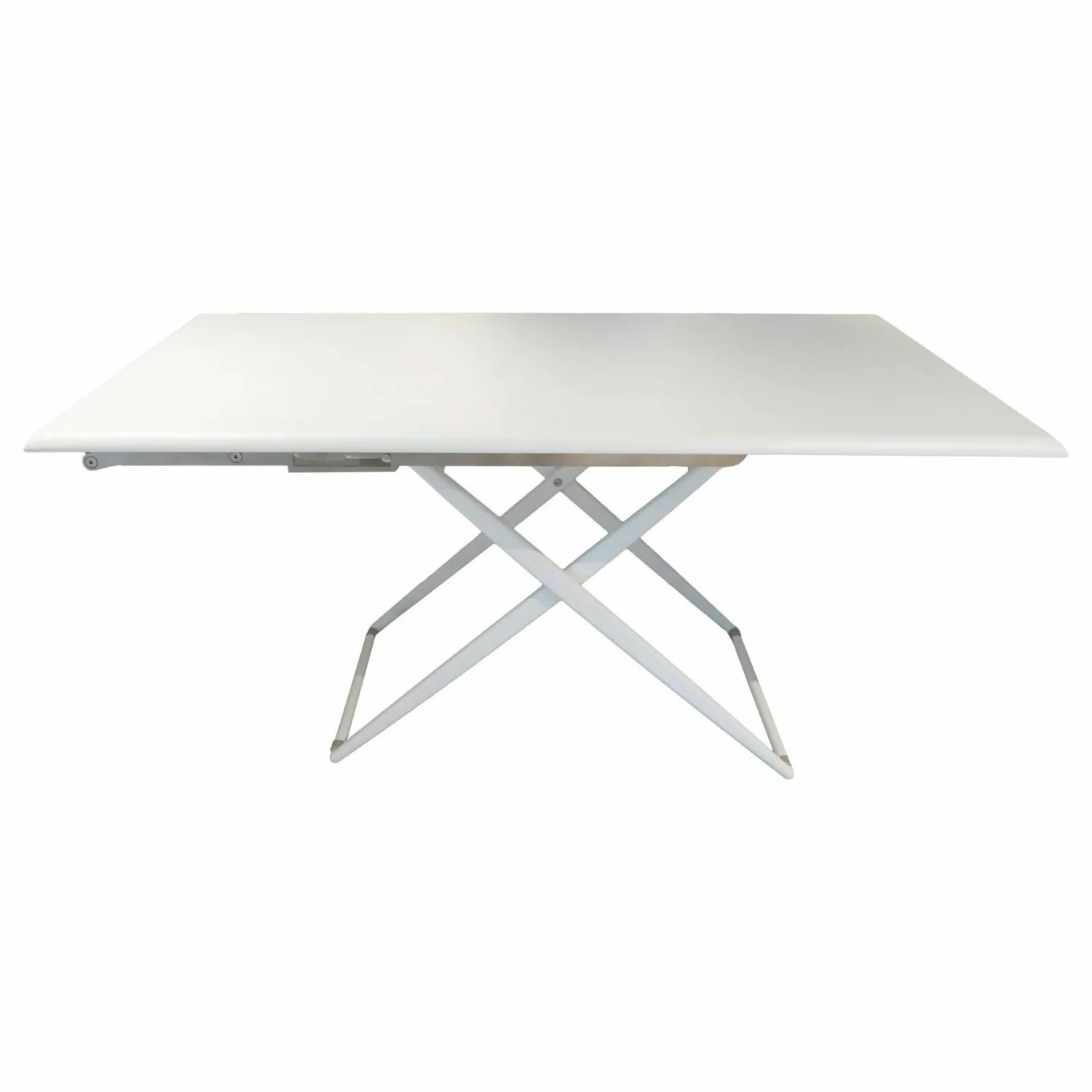 Fast Gartentische|Tisch Zebra Up&Down Höhen Aluminium Lackiert Weiss