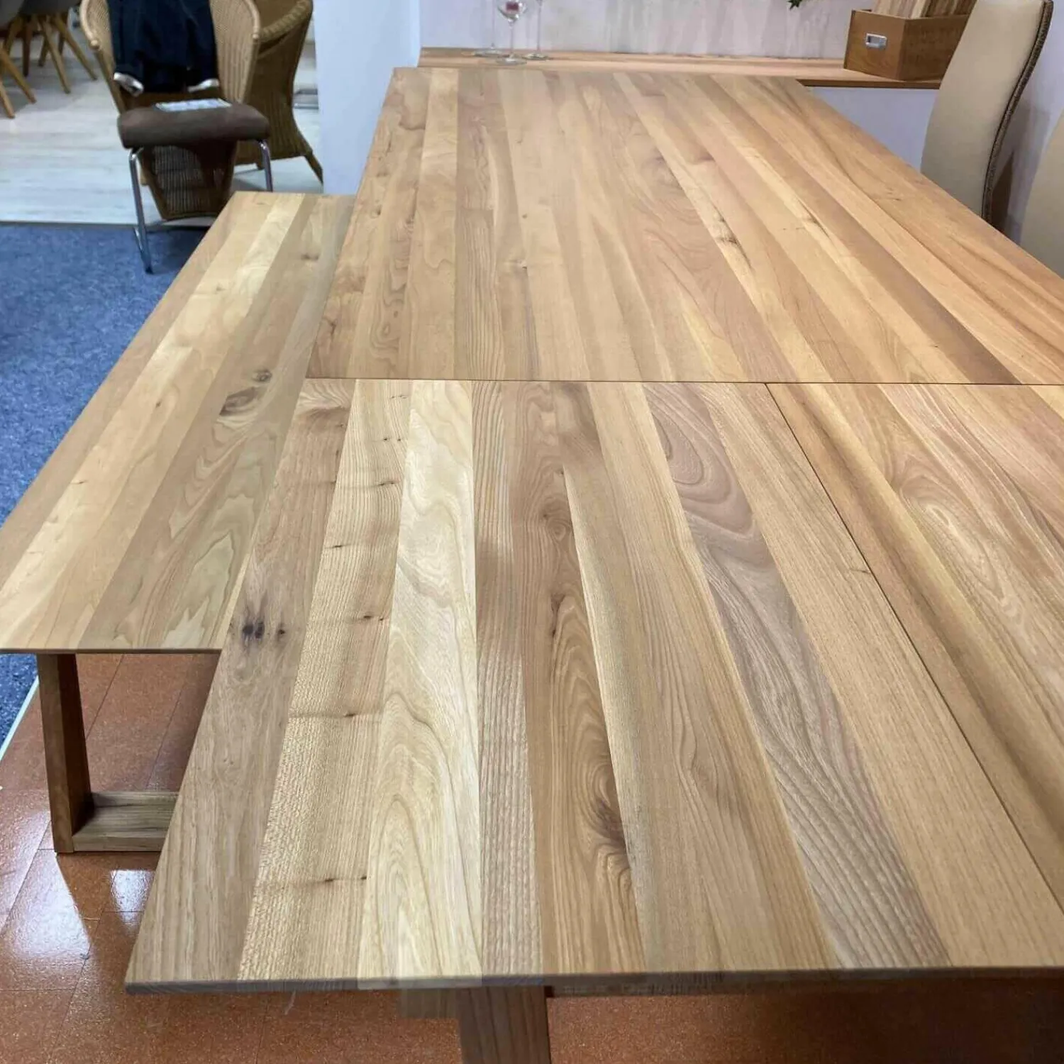 Pönnighaus Essgruppen|Tischgruppe Veneto Rüster Geölt Tisch Ausklappbar mit Bank und 3 Stühlen