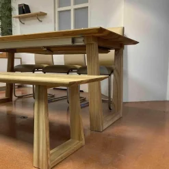 Pönnighaus Essgruppen|Tischgruppe Veneto Rüster Geölt Tisch Ausklappbar mit Bank und 3 Stühlen