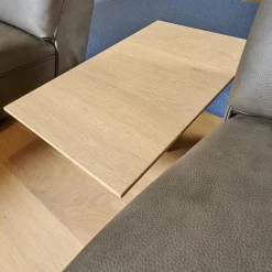 himolla 2-Sitzer-Sofas|Trapezsofa 4230 Leder 24 Longlife Rustica Magma Grau Metallkufe Anthrazit Pulverbeschichtet Zwischentisch Wildeiche 681