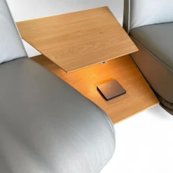 himolla 2-Sitzer-Sofas|Trapezsofa 4905 Lounger Leder Longlife Rustika Sky Blau Metallkufe Anthrazit Pulverlackiert Mit Elektrischer Verstellung