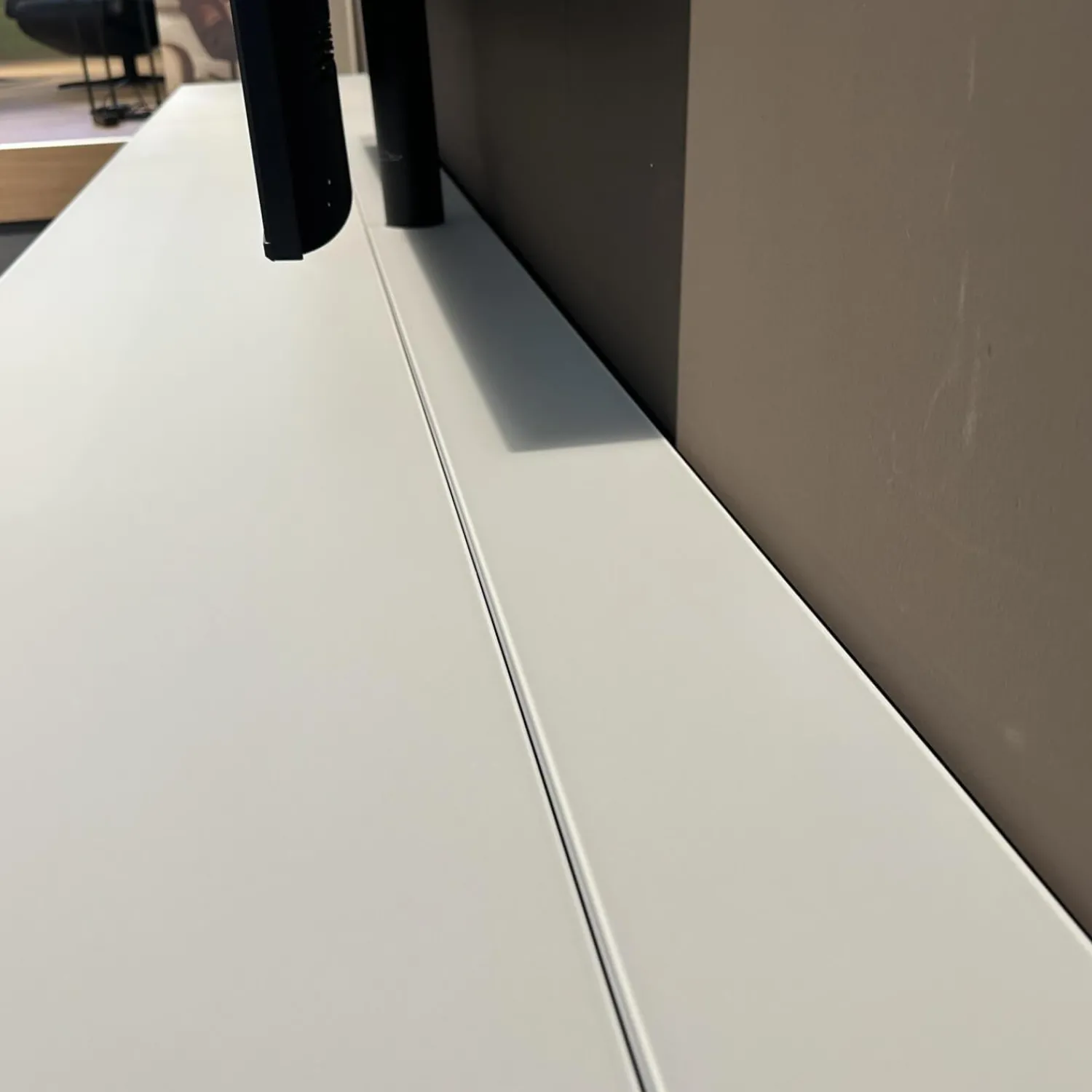 Spectral Smart Furniture Wohnwände & Tv-Lowboards|TV Kombination Ameno Korpus Lack Black Schwarz Front Glas Metallic Bronze Und Stoff Carbon Glas Snow Weiß