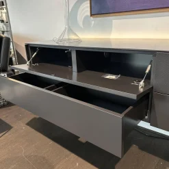 Sudbrock Wohnwände & Tv-Lowboards|Tv Lowboard Cubo Glattlack Cosmos 436 Anthrazit Abdeckplatte Keramik Marmor Schwarz 015 Mit Beleuchtung Ohne Dekoration Ohne Leuchte