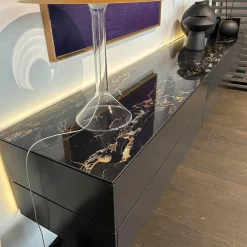 Sudbrock Wohnwände & Tv-Lowboards|Tv Lowboard Cubo Glattlack Cosmos 436 Anthrazit Abdeckplatte Keramik Marmor Schwarz 015 Mit Beleuchtung Ohne Dekoration Ohne Leuchte