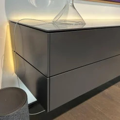 Sudbrock Wohnwände & Tv-Lowboards|Tv Lowboard Cubo Glattlack Cosmos 436 Anthrazit Abdeckplatte Keramik Marmor Schwarz 015 Mit Beleuchtung Ohne Dekoration Ohne Leuchte