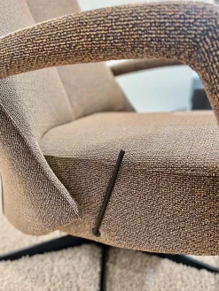 Contur Relaxsessel|TV Sessel Senza SZ 032 Stoff Reno Melangegarn Cognac Anthrazit Braun Gestell Schwarz Inklusive Hocker