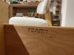 Team 7 Wohnwände & Tv-Lowboards|TV Wand Filigno Eiche Venedig Farbglas Schwarz Matt Gestell Schwarz Mit Home Entertainment