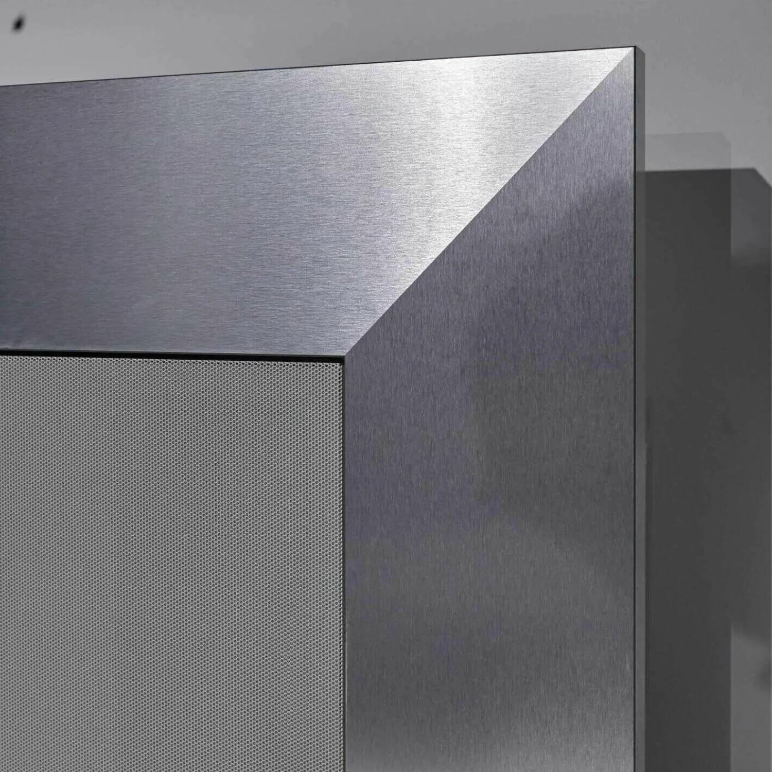 Musterring Wohnwände & Tv-Lowboards|TV-Board MR Media Frame Lack Weiß Aluminium Gebürstet