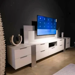 Musterring Wohnwände & Tv-Lowboards|TV-Board MR Media Frame Lack Weiß Paneelrahmen Rahmenblende Aluminum