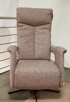 DFM Relaxsessel|TV-Drehsessel Baccara Stoff Juke Lilac Grau Lika Füße Metall Schwarz