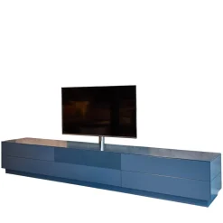 Kettnaker Wohnwände & Tv-Lowboards|Tv-Element Soma Lack Matt Stahlblau Inklusive Klappen Und Schubkästen