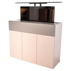 Spectral Smart Furniture Vitrinen & Highboards|TV-Highboard JSL TV-Lift JSL1304-PE Pebble Abdeckplatte Glas