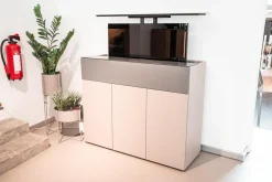 Spectral Smart Furniture Vitrinen & Highboards|TV-Highboard JSL TV-Lift JSL1304-PE Pebble Abdeckplatte Glas
