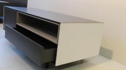 Schönbuch Wohnwände & Tv-Lowboards|TV-Möbel Holz Seiten Weiß Nische Kieselstein Gestell Schwarz