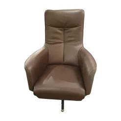 Sitting Vision Relaxsessel|TV-Sessel TW092 Small Leder Semira Chocolate Braun Sternfuß Aluminium Poliert Elektrisch Verstellbar