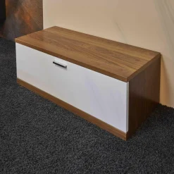 Planos Wohnwände & Tv-Lowboards|TV-Unterteil Finale Korpus Nussbaum Nova Front Hochglanz Lack Weiß