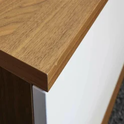 Planos Wohnwände & Tv-Lowboards|TV-Unterteil Finale Korpus Nussbaum Nova Front Hochglanz Lack Weiß