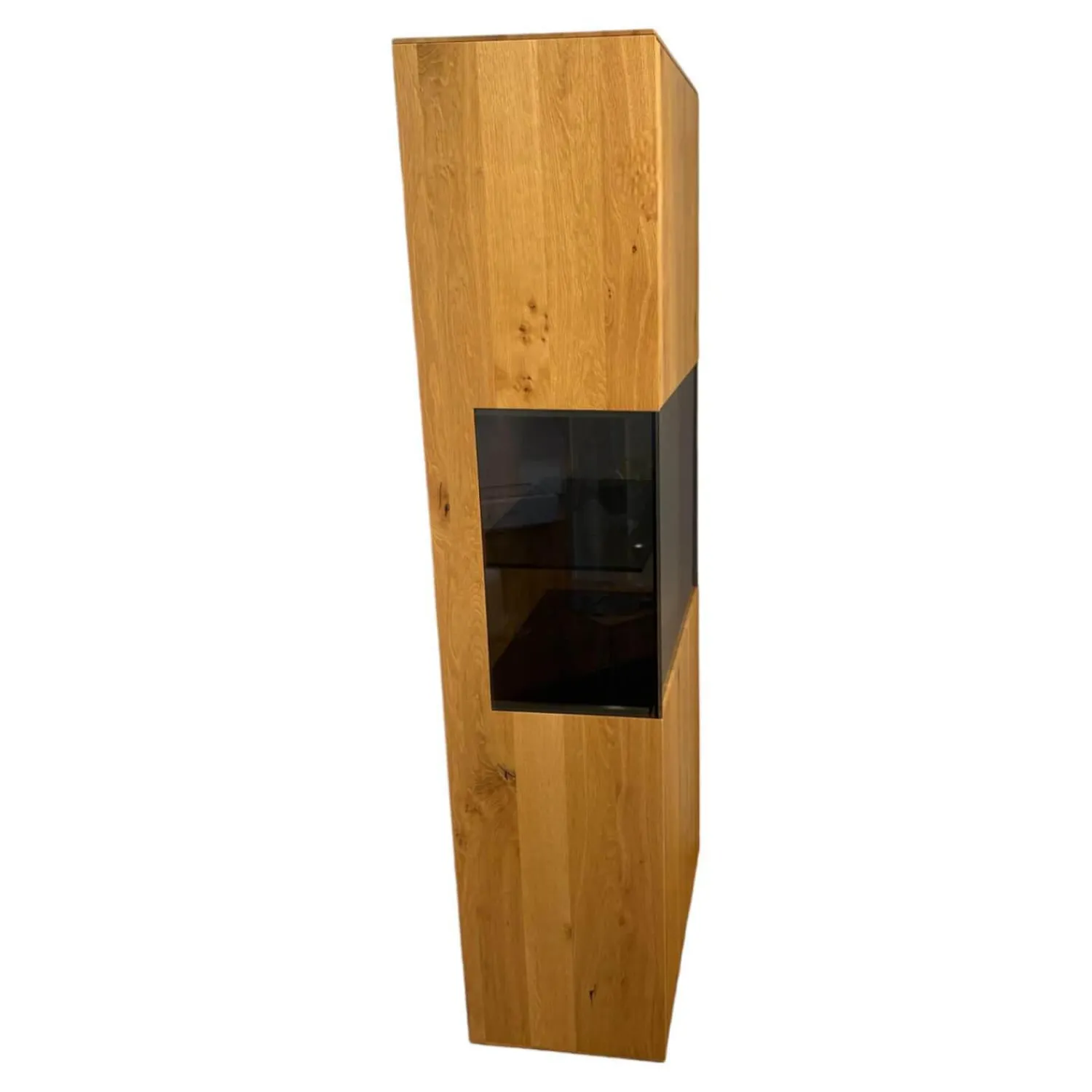 Anrei Vitrinen & Highboards|Vitrine 750 Asteiche Gebürstet Natur Geölt Mit Glaseinlage Inklusive LED Beleuchtung