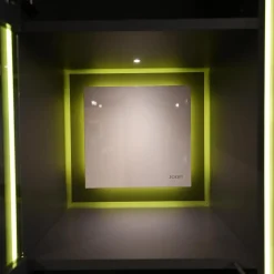 JOOP! Vitrinen & Highboards|Vitrine 71812 Schiefergrau Hochglanz Kufe Metall Schwarz Inklusive Beleuchtung