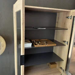 Janua Vitrinen & Highboards|Vitrine BC 04 Eiche Weiß Mit Glastüren