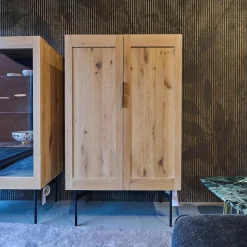 Janua Vitrinen & Highboards|Vitrine BC04 Geschlossen Eiche Weiß Pigmentiert