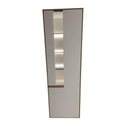 Gwinner Vitrinen & Highboards|Vitrine Calea Lack Seidenmatt Weiß Akzente Wildeiche Natur Mit LED Beleuchtung