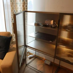 Ligne Roset Vitrinen & Highboards|Vitrine Canaletto Container Front Klarglas K7 Korpus Lack Tongrau Seidenmatt