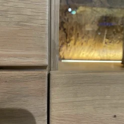 Natura Vitrinen & Highboards|Vitrine Cartago Soft Wildeiche Bianco Glastür Links mit LED-Beleuchtung