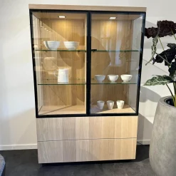 Team 7 Vitrinen & Highboards|Vitrine Cubus Eiche Weißöl Inne Buche Inklusive Beleuchtung Mit Fernbedienung