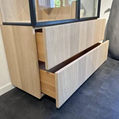 Team 7 Vitrinen & Highboards|Vitrine Cubus Eiche Weißöl Inne Buche Inklusive Beleuchtung Mit Fernbedienung