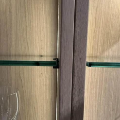 Team 7 Vitrinen & Highboards|Vitrine Cubus Eiche Weißöl mit Klarglas