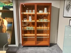 Musterring Vitrinen & Highboards|Vitrine Kara Frame Lack Hocglanz Ziegelrot Orange Kufen Edelstahloptik Mit Beleuchtung