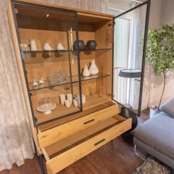 Wimmer Vitrinen & Highboards|Vitrine LS004419 FILIA FIL-154525 Rustikale Asteiche Bianco