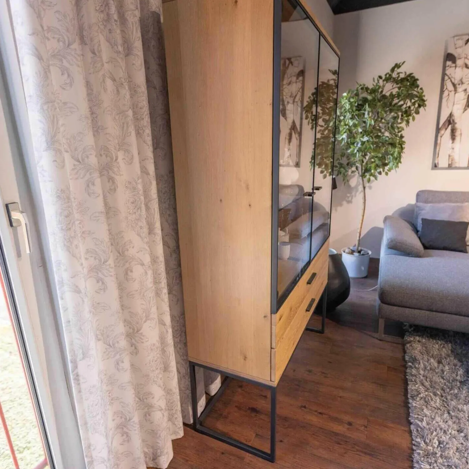 Wimmer Vitrinen & Highboards|Vitrine LS004419 FILIA FIL-154525 Rustikale Asteiche Bianco